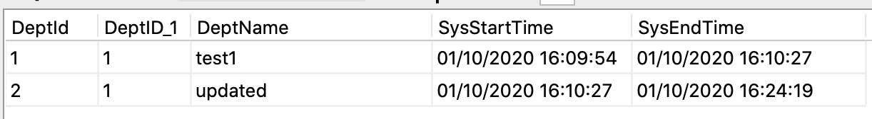 DB result